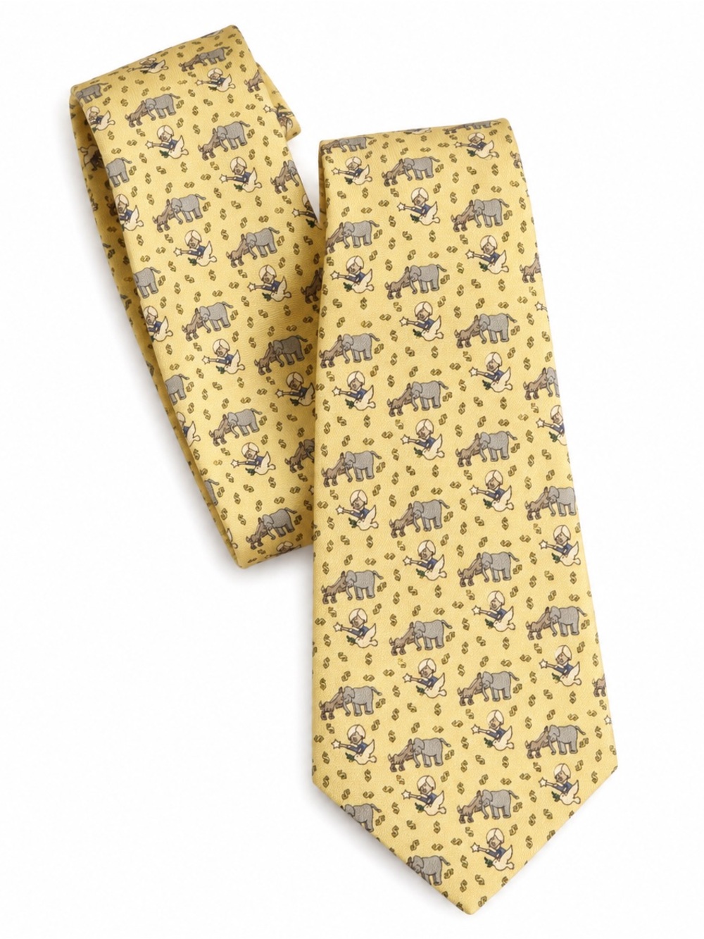 Vineyard Vines x VanEck Janet Yellen Political Silk Tie Yellow